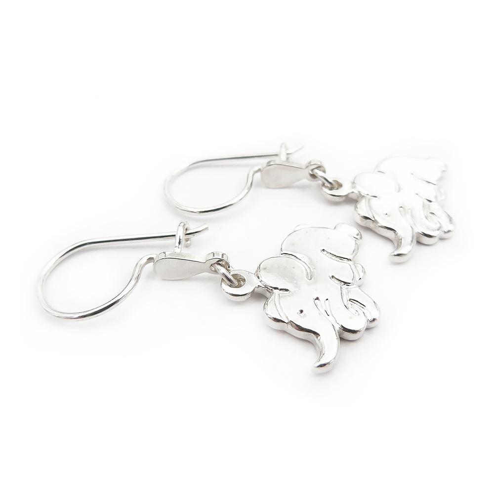 Hopeiset korvakorut, norsut #2