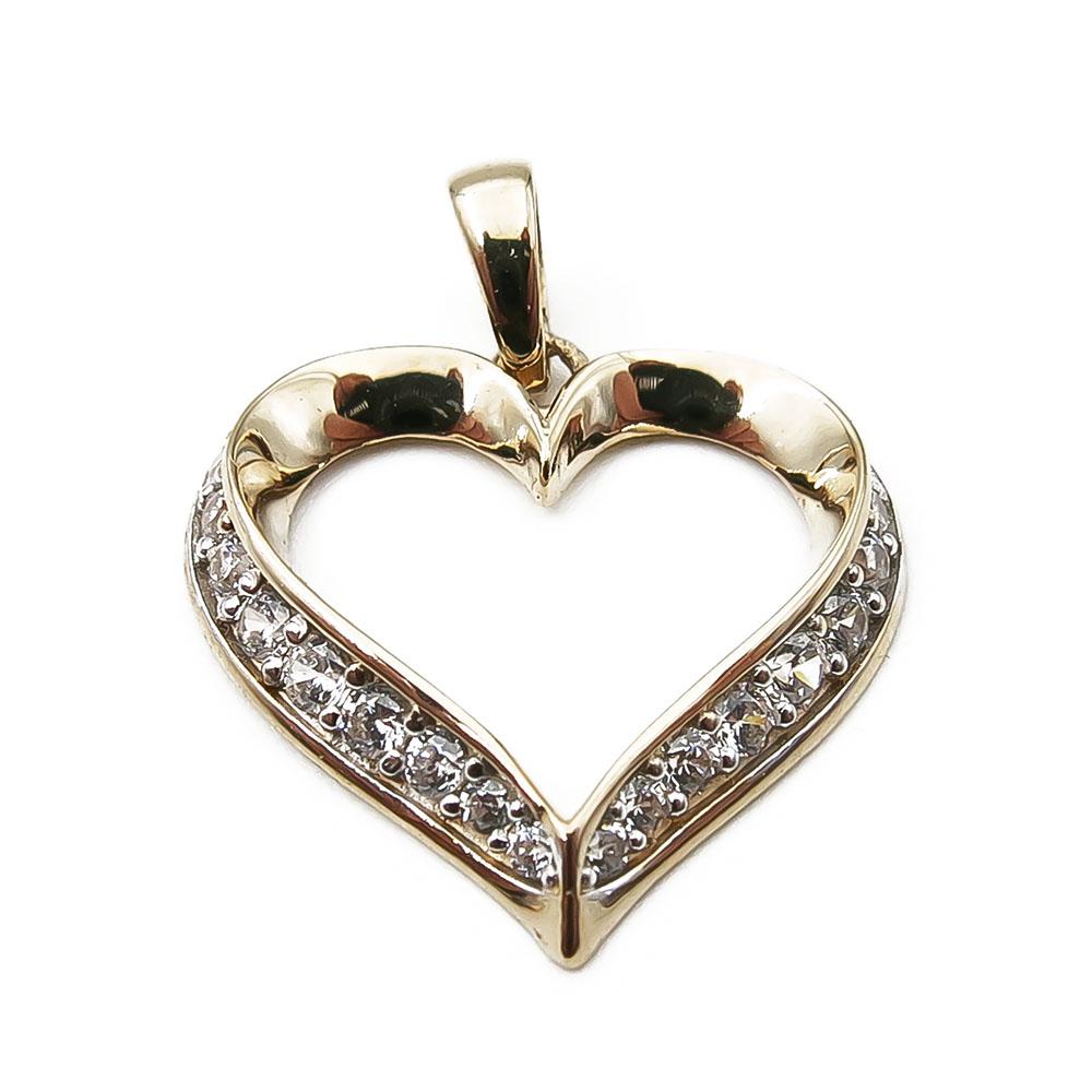 Kultainen zirk. sydänriipus #0