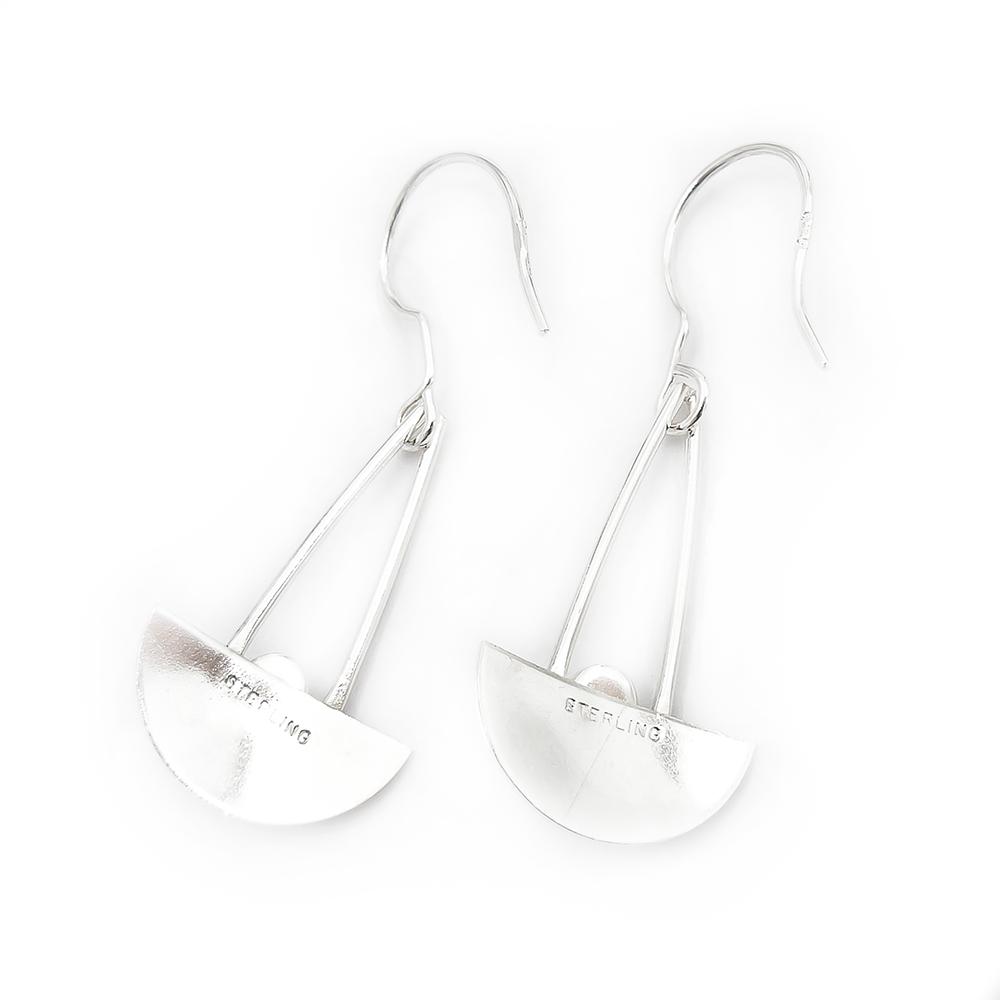 Hopeiset korvakorut koukulla,opaalit #2