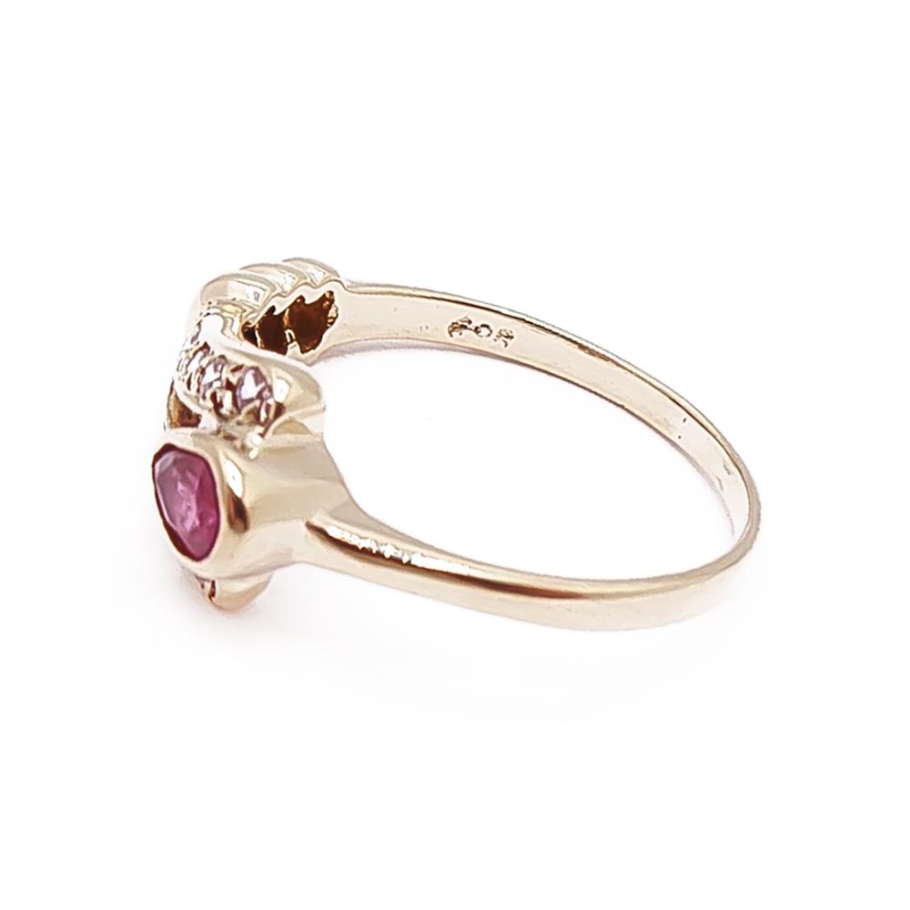 Kultainen rubiini-timanttisormus 16mm 0,05ct #3