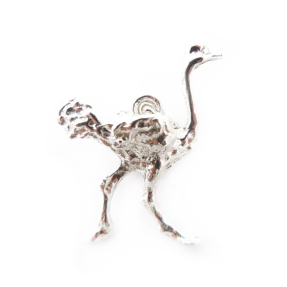 Hopeinen riipus strutsi #0