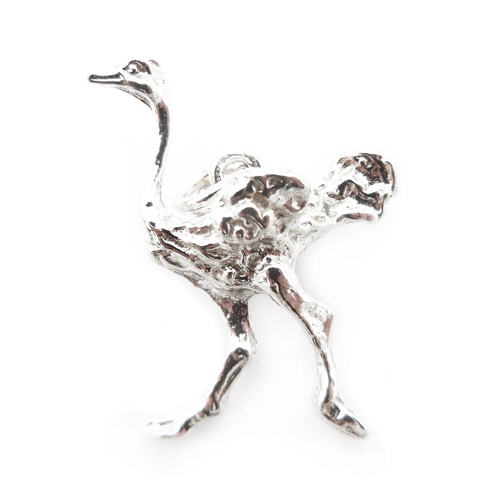 Hopeinen riipus strutsi #1