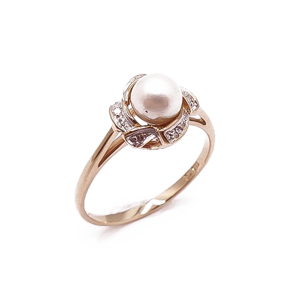 Kultainen timanttihelmisormus 0,025ct 17mm v.-90 #0