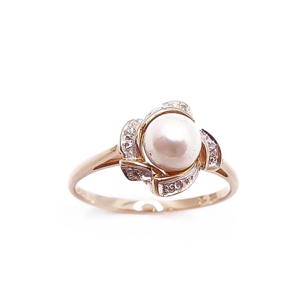 Kultainen timanttihelmisormus 0,025ct 17mm v.-90 #1