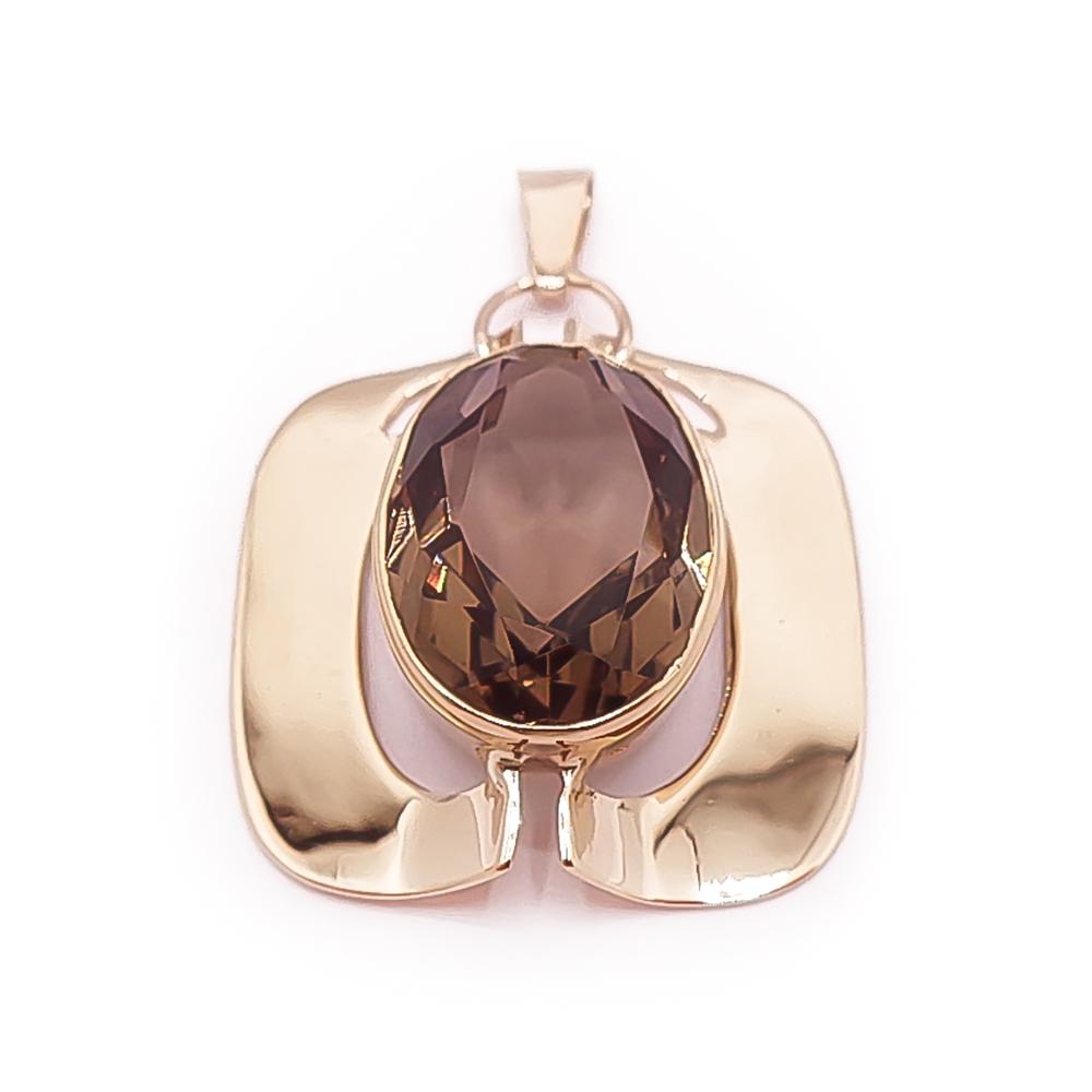 Kultainen savukvartsi riipus #0