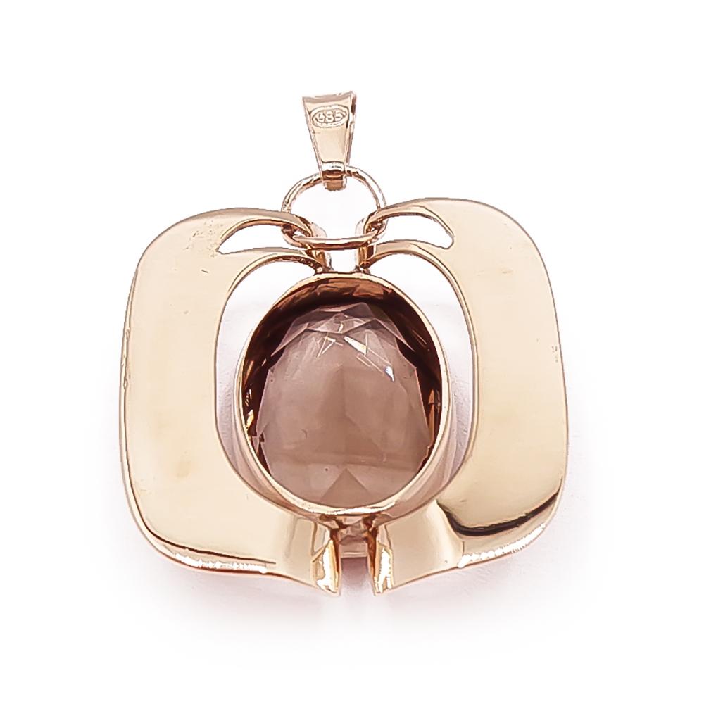 Kultainen savukvartsi riipus #2