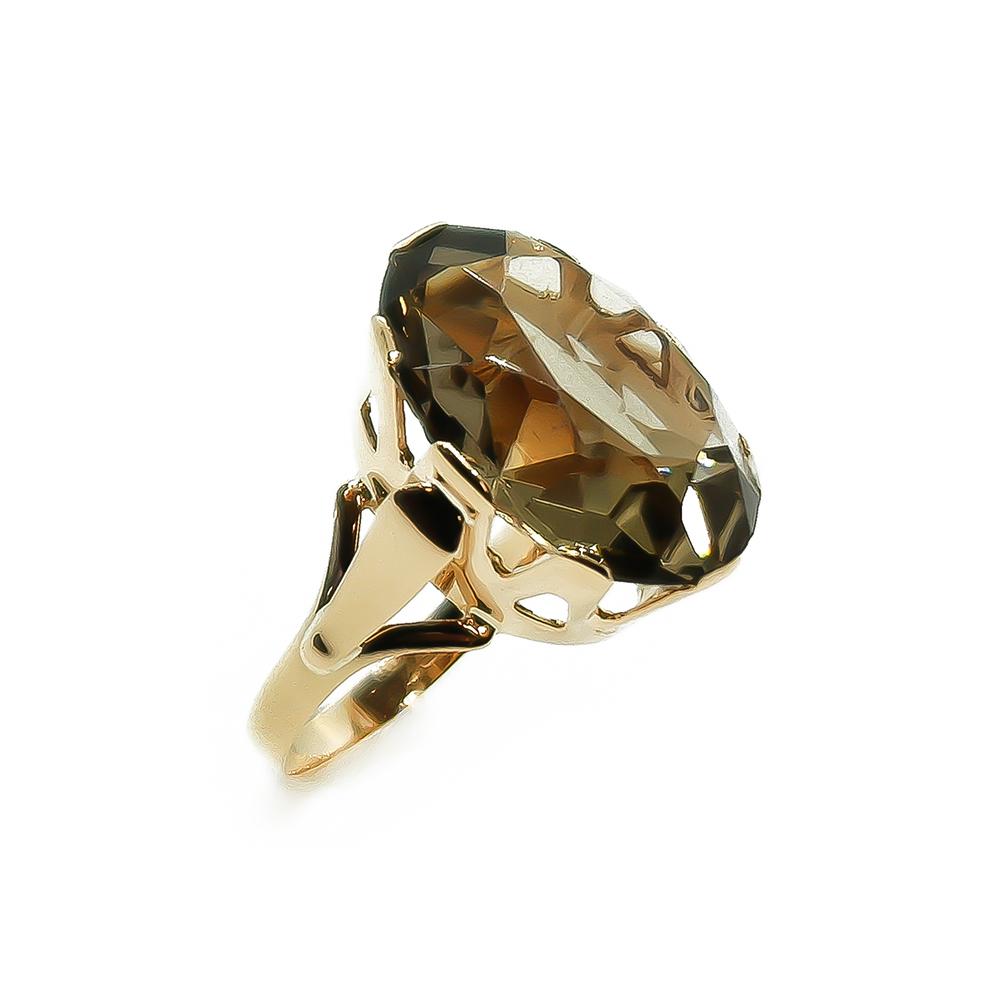 kultainen savukvartsi sormus #0