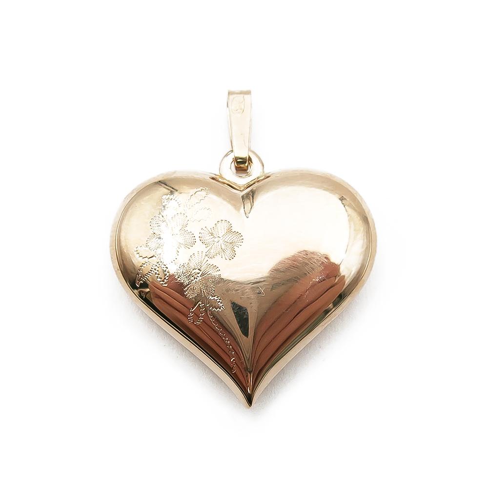 Kukkakuvioinen 3cm sydänriipus #0