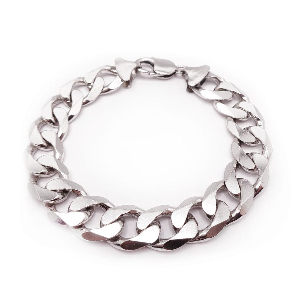 Hopeinen panssariranneketju 22.5cm #0