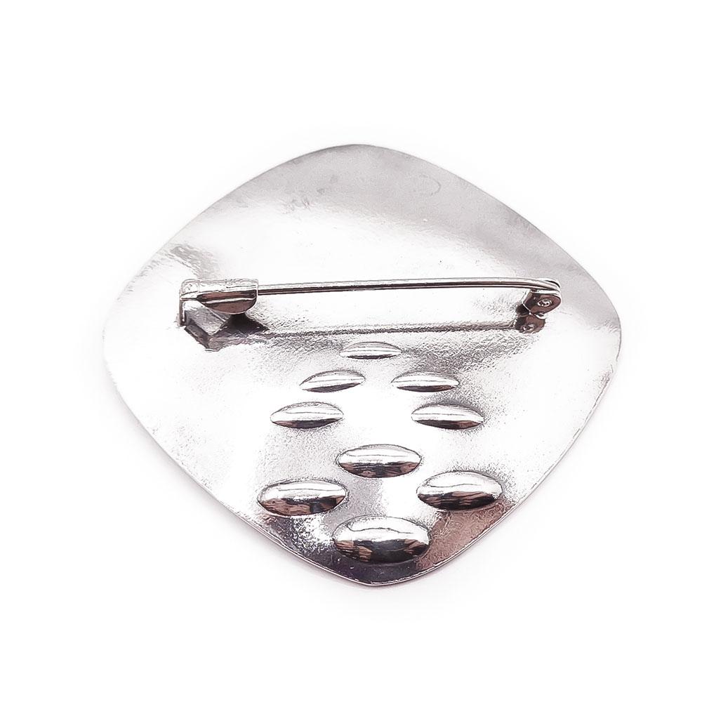 Hopeinen rintakoru eriväri kivillä #1