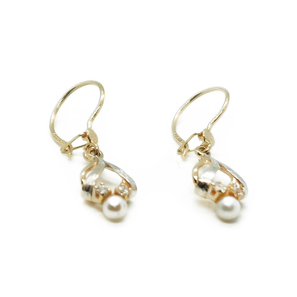 koukkukorvakorut helmi ja zirkoni #1