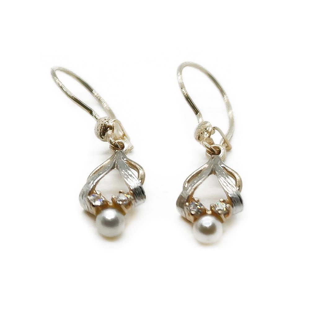 koukkukorvakorut helmi ja zirkoni #0