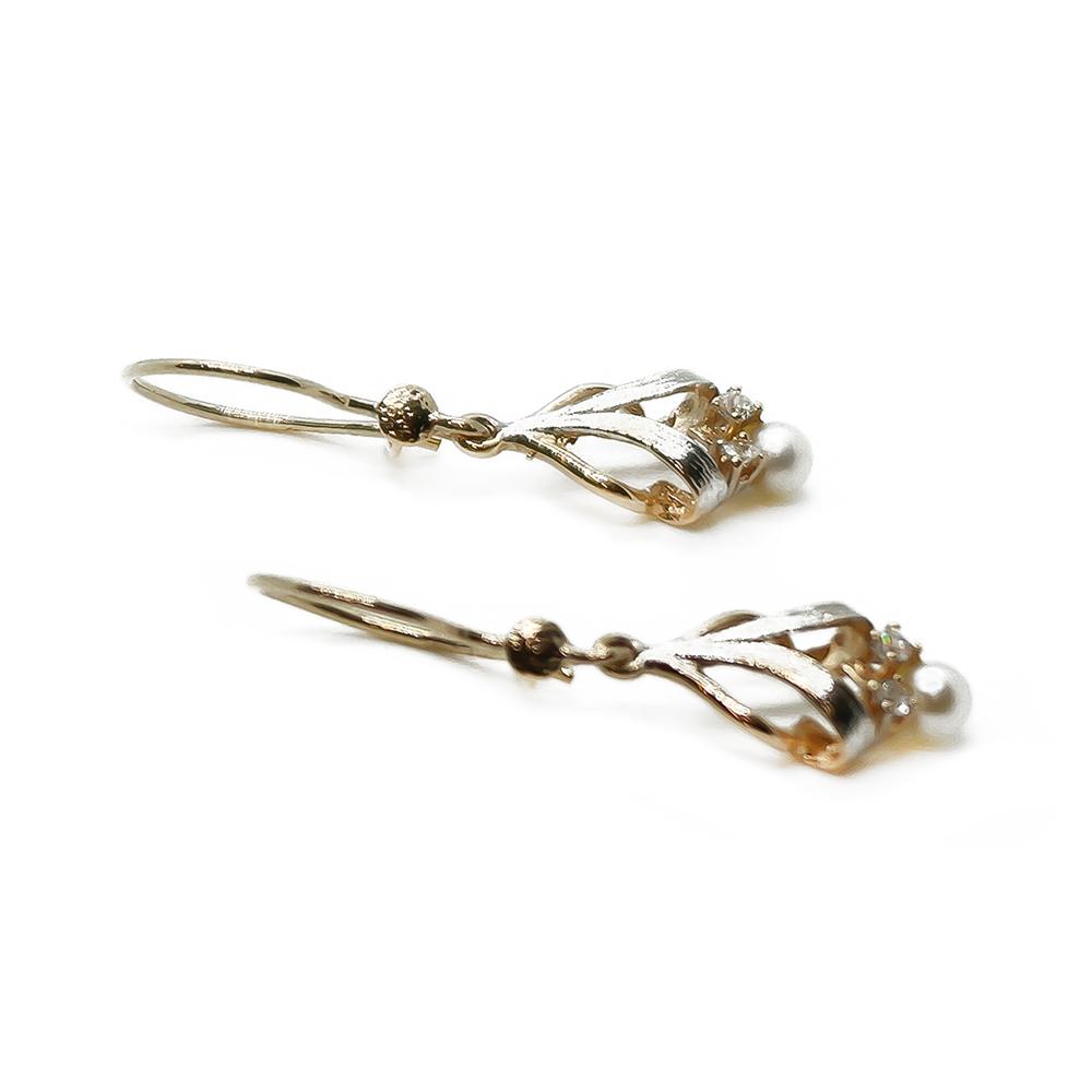 koukkukorvakorut helmi ja zirkoni #2