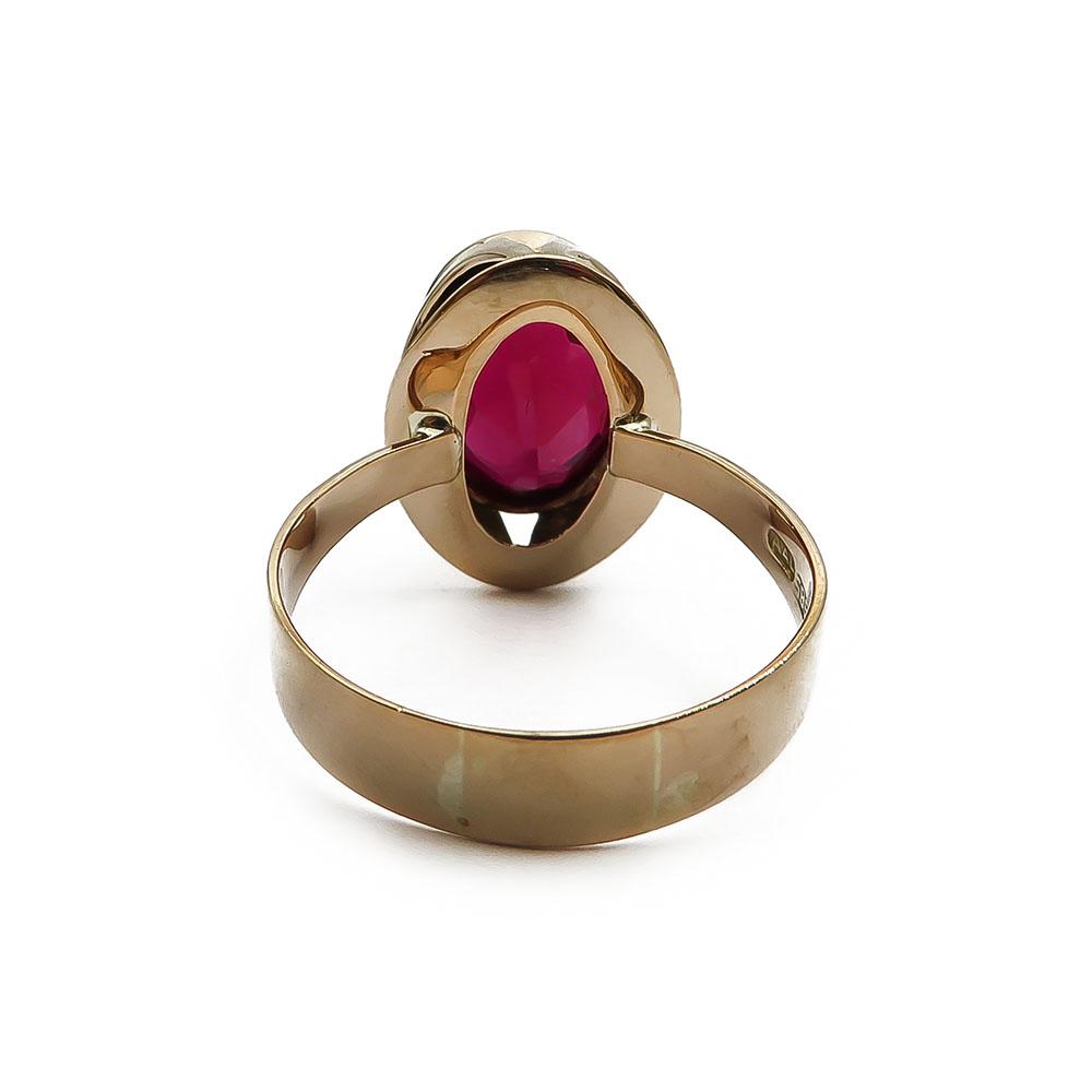 Kultainen sormus punainen kivi 20,25mm v.-67 #3