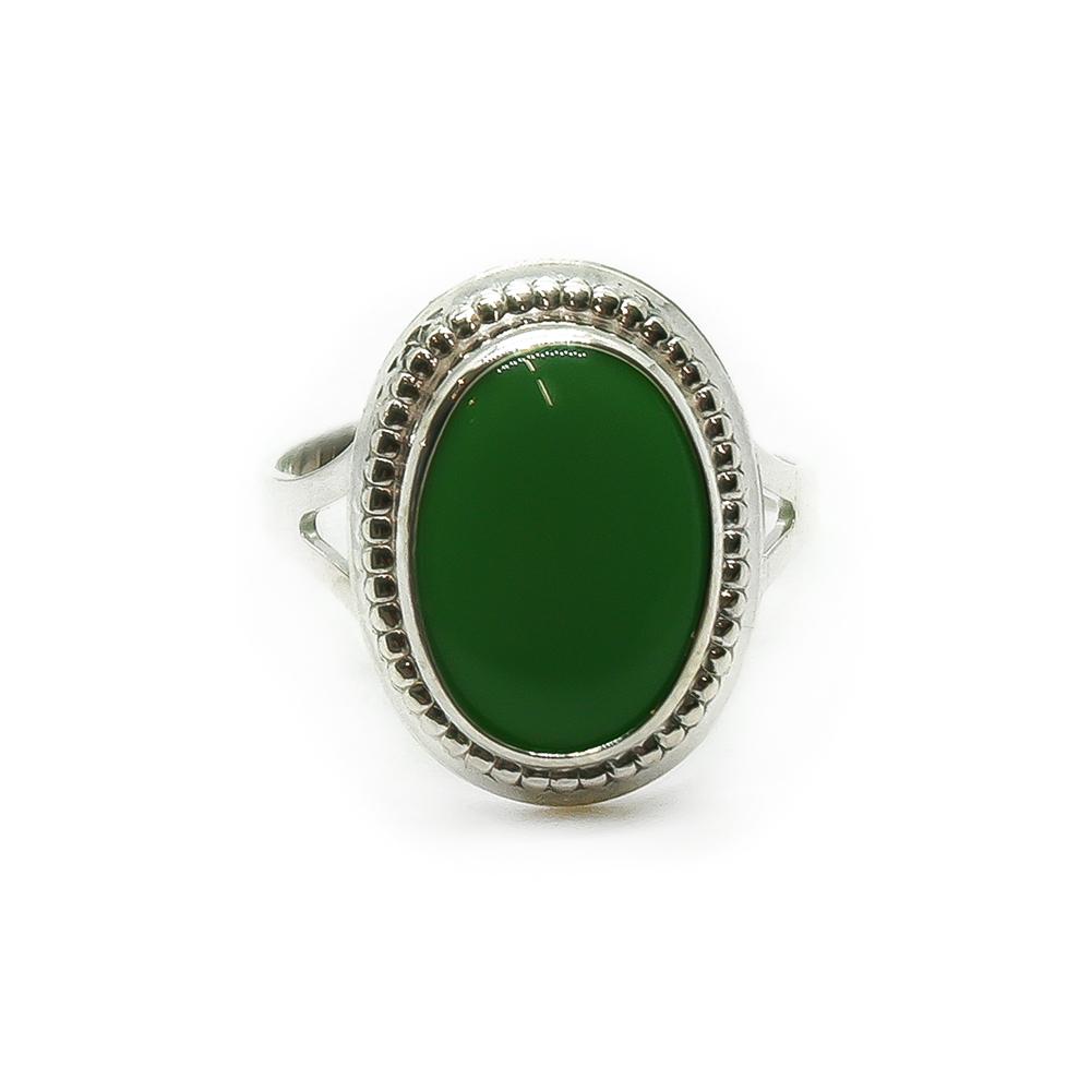 Sormus vihreä kivi   avoin malli #1