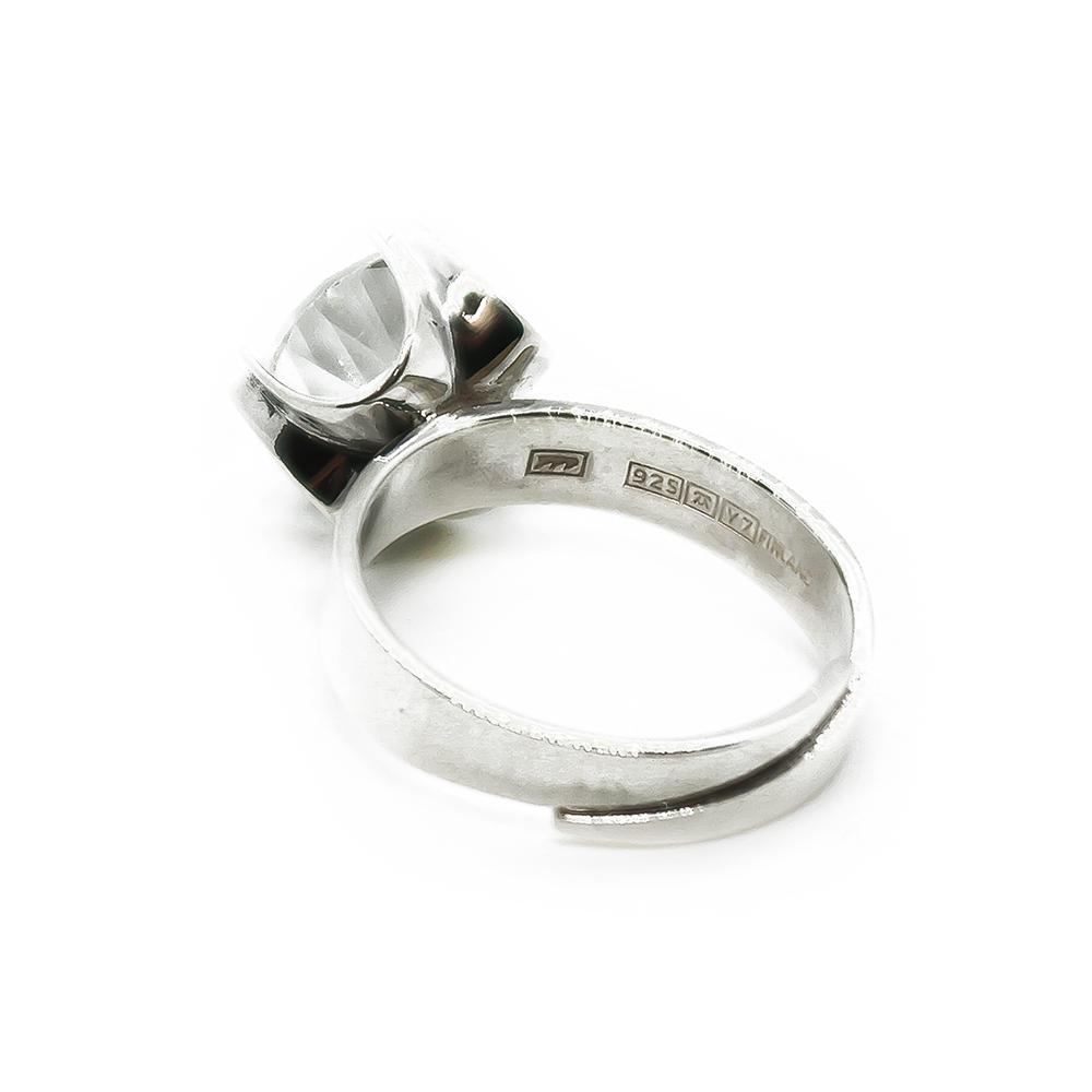 Yksikivinen zirkoni sormus avoin malli v.76 #1