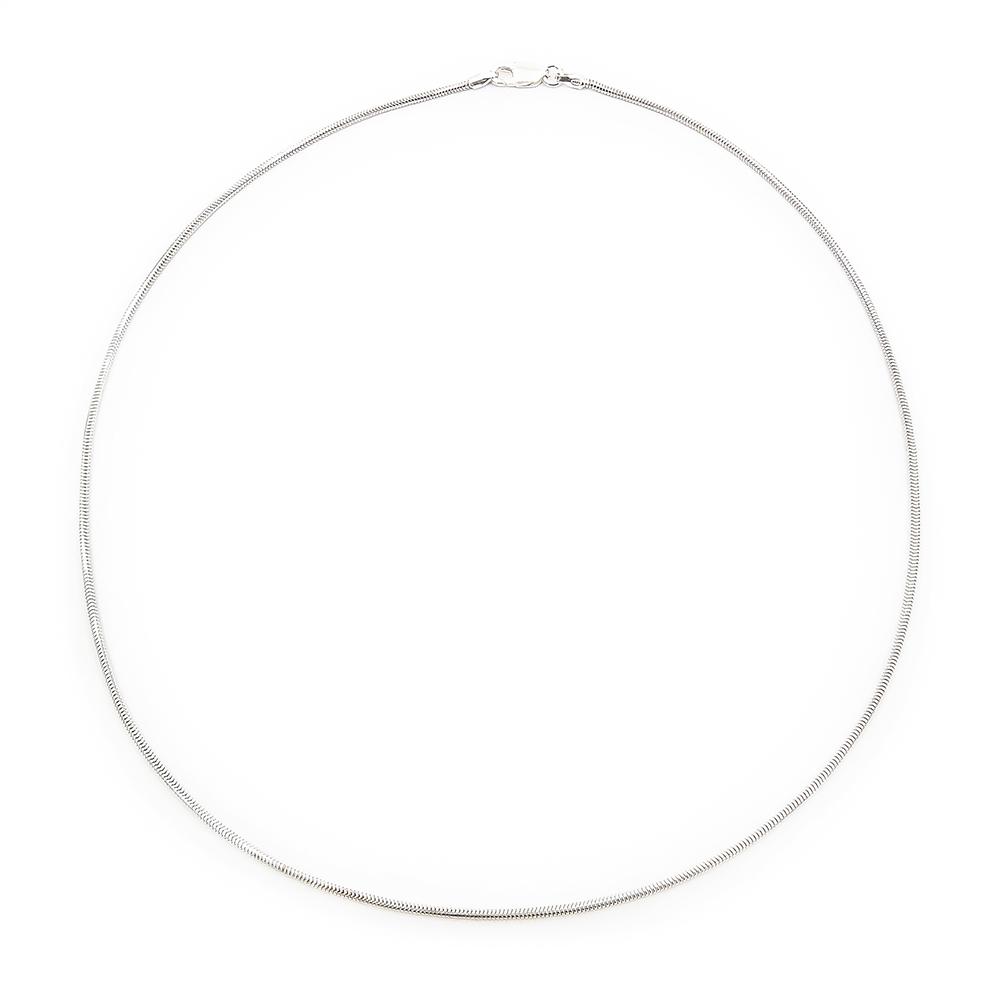 Hopeinen käärmekaulaketju,42 cm #0