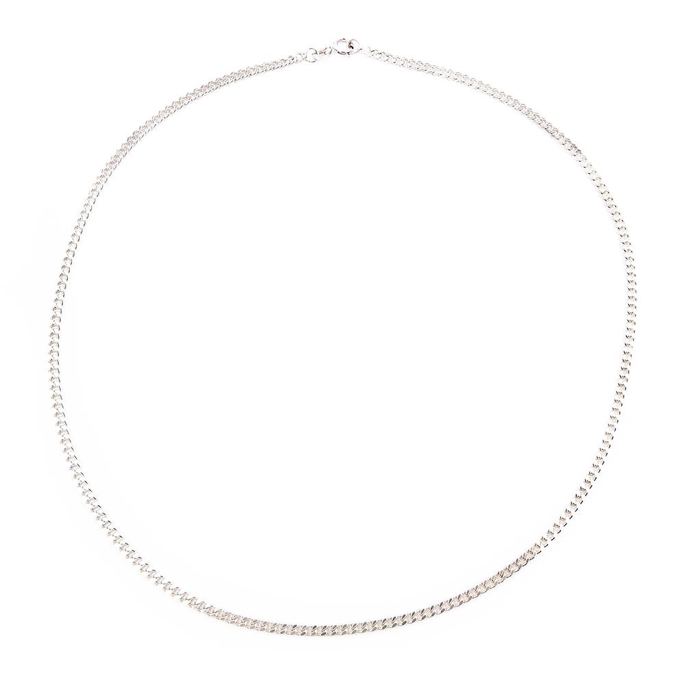 Hopeinen panssarikaulaketju 45 cm #0