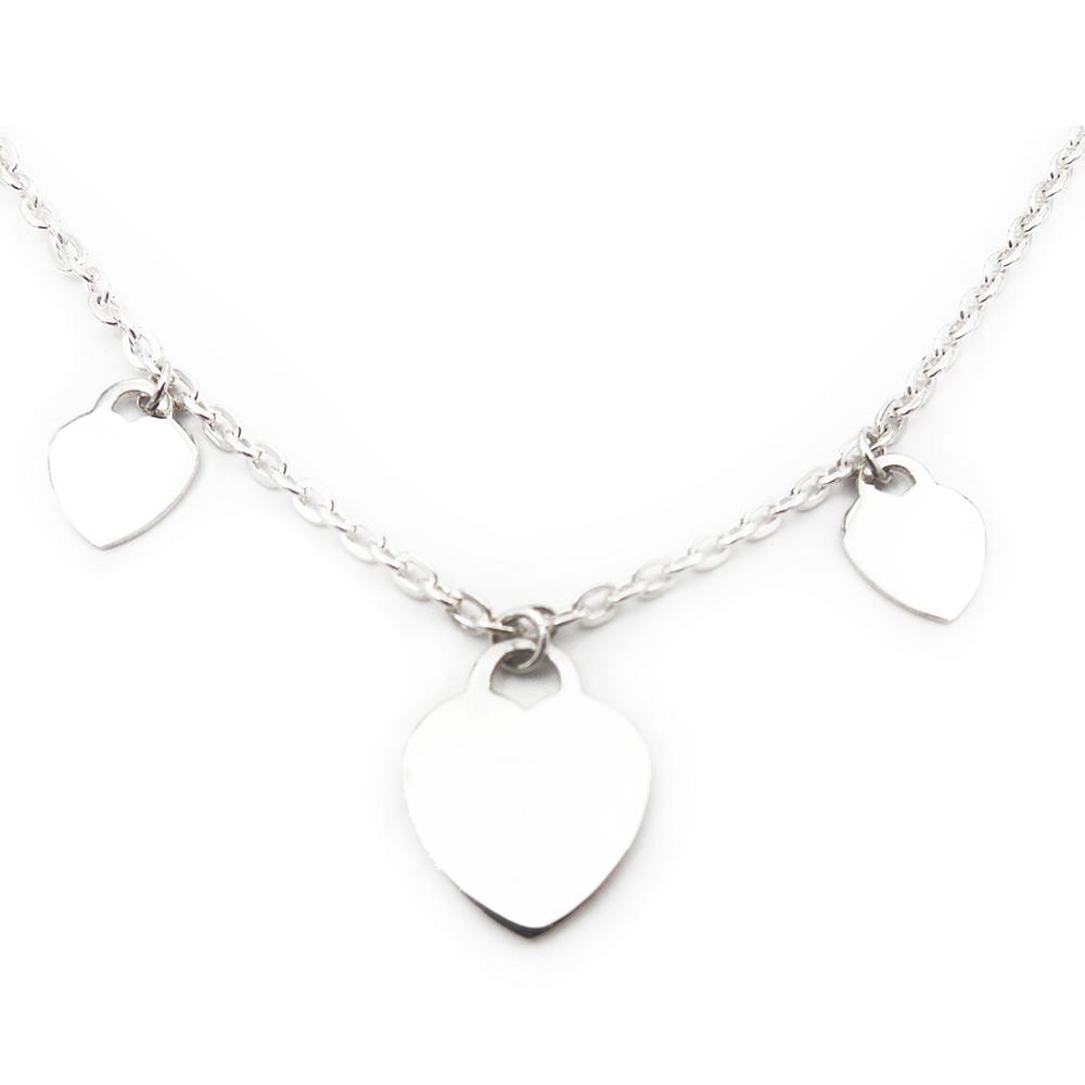 Hopeinen kaulaketju sydämillä 40,5 cm #2