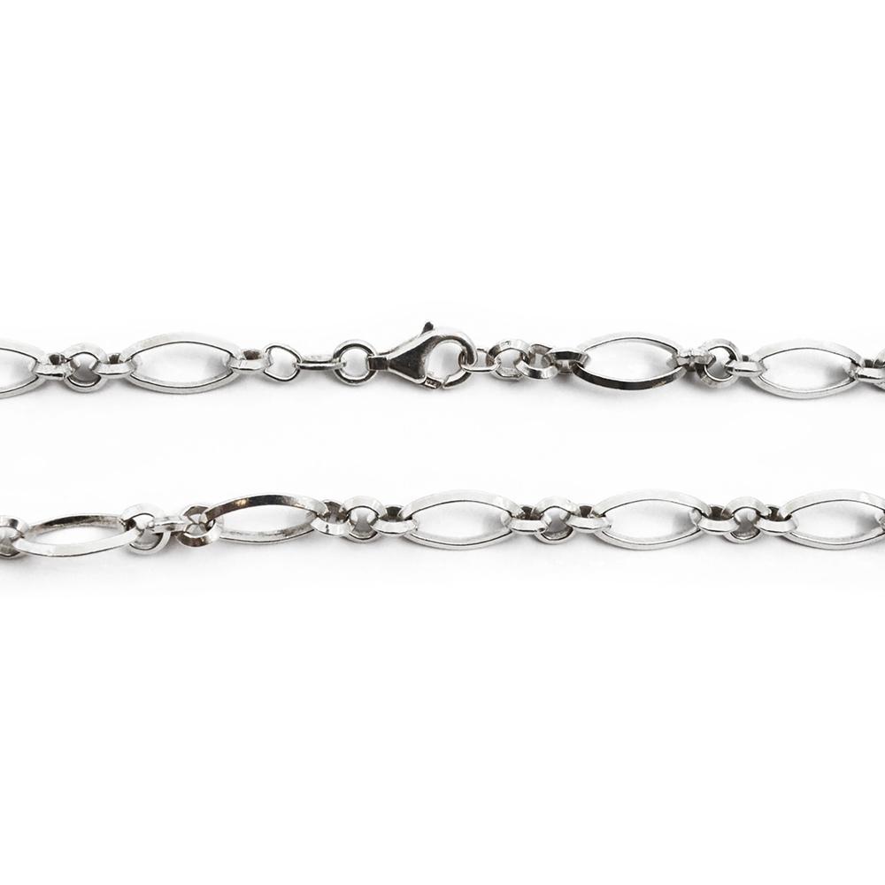 Hopeinen avo-lenkki kaulaketju 45cm #1