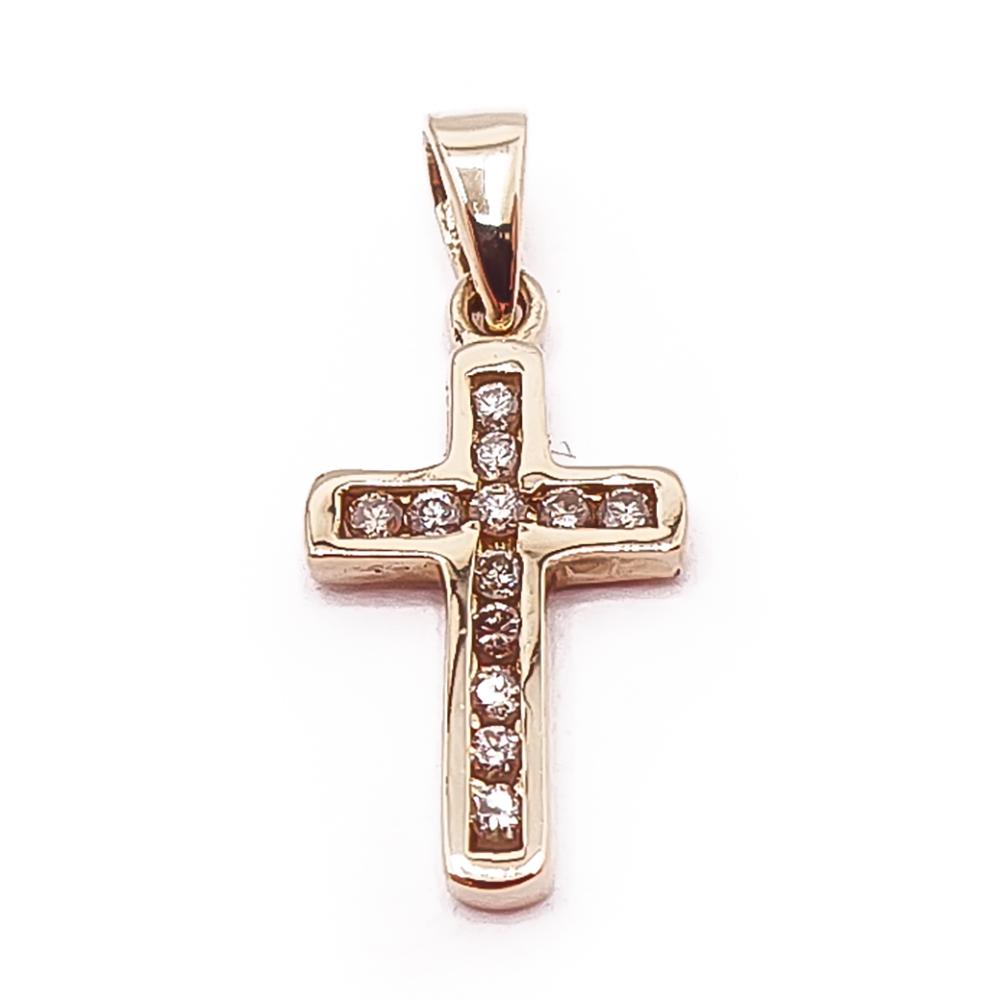 Kultainen timanttiristi n.0,1ct #0