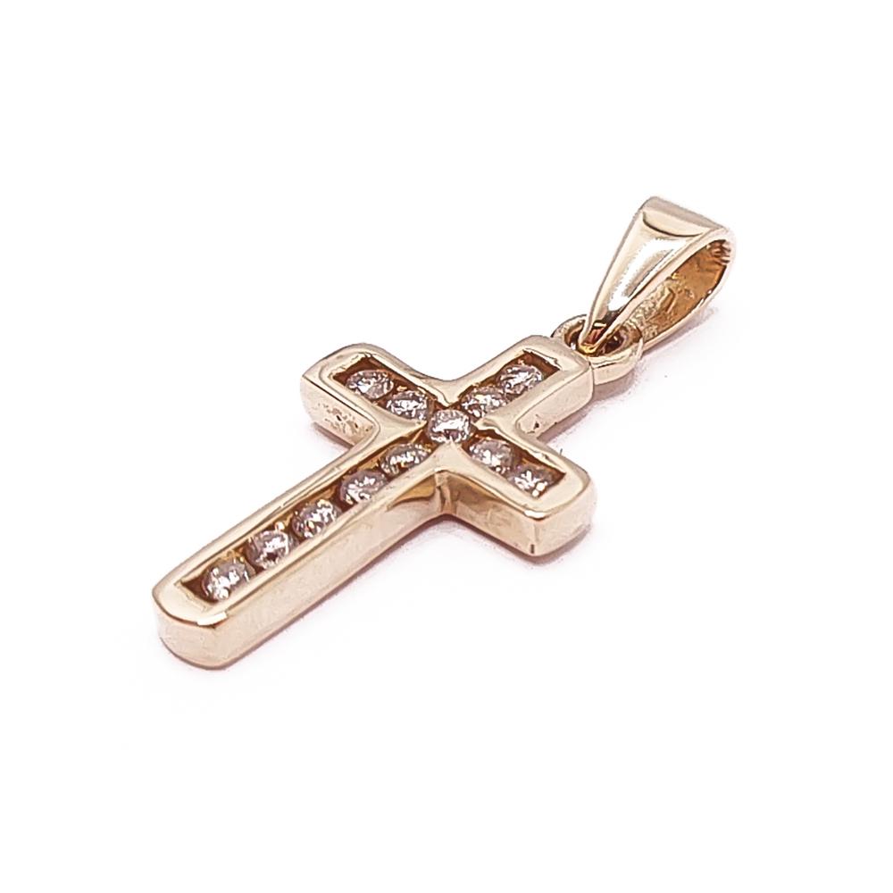 Kultainen timanttiristi n.0,1ct #1