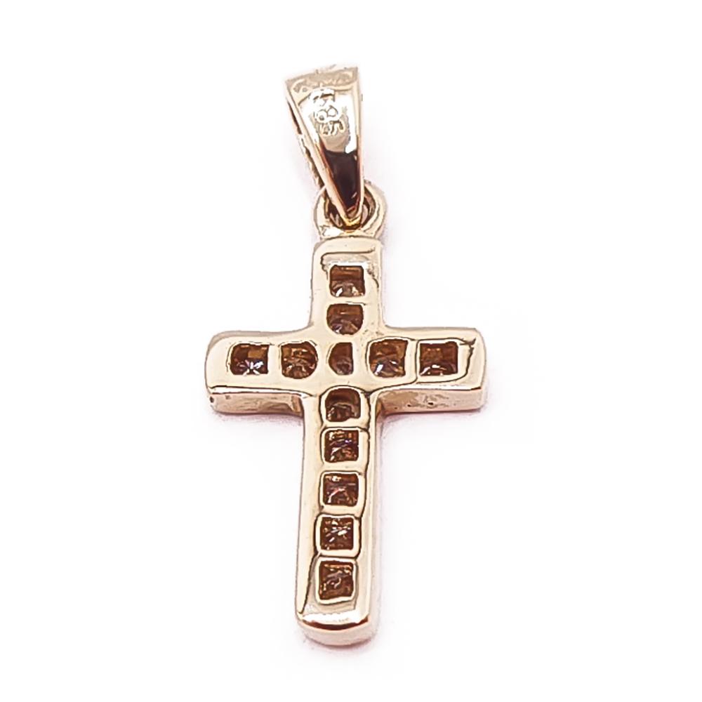 Kultainen timanttiristi n.0,1ct #2