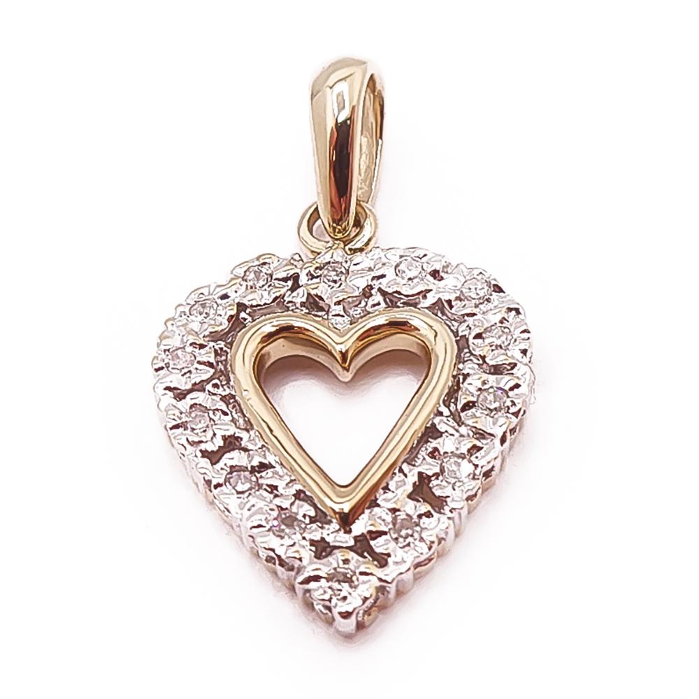 Kultainen sydänriipus tim.0,07ct #0