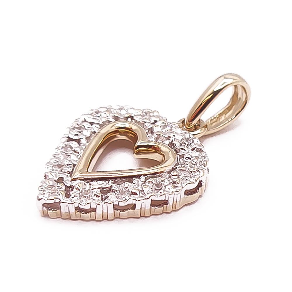 Kultainen sydänriipus tim.0,07ct #1