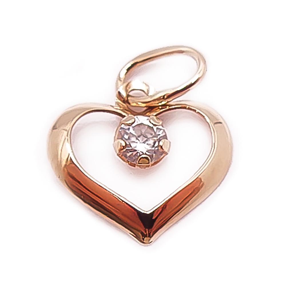 Kultainen sydänriipus zirkonia #0