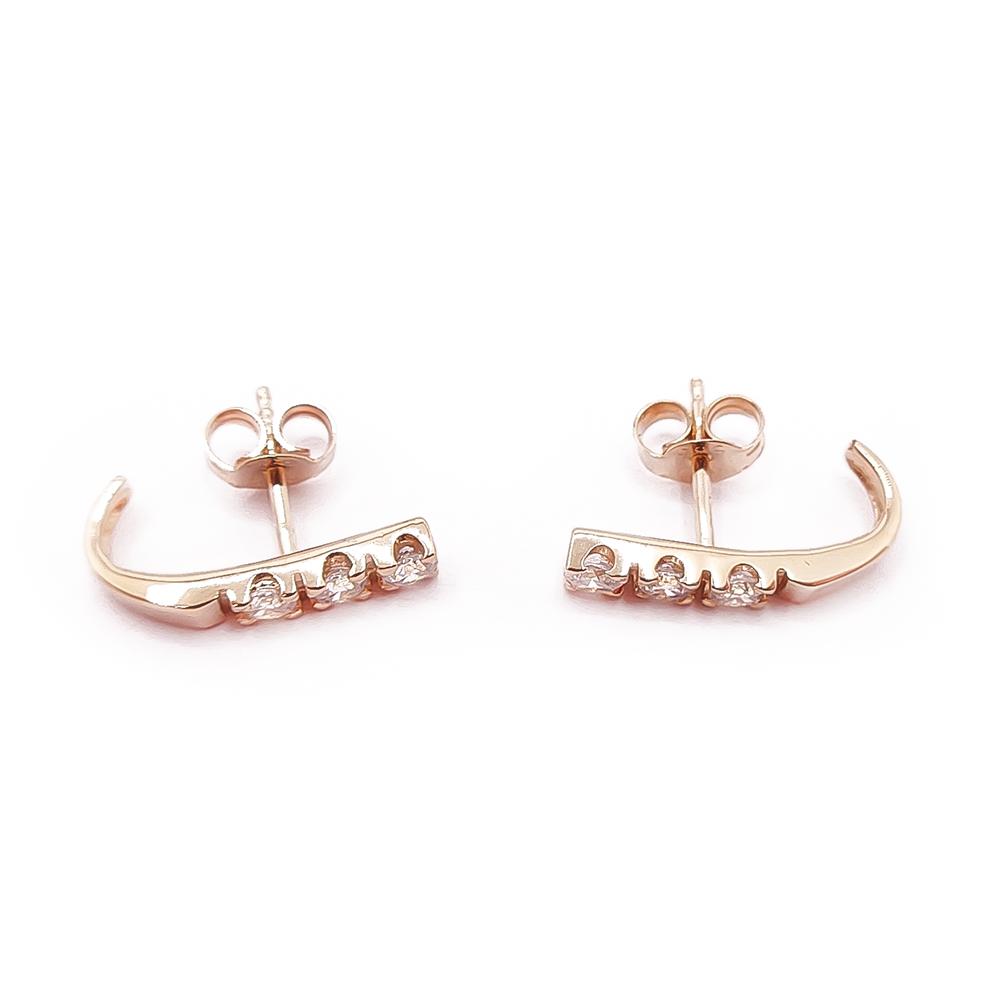 Kultaiset korvakorut rivizirkoniat #1