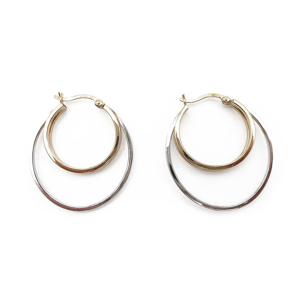 9K Valkokulta / keltakulta triplakorvarenkaat #0