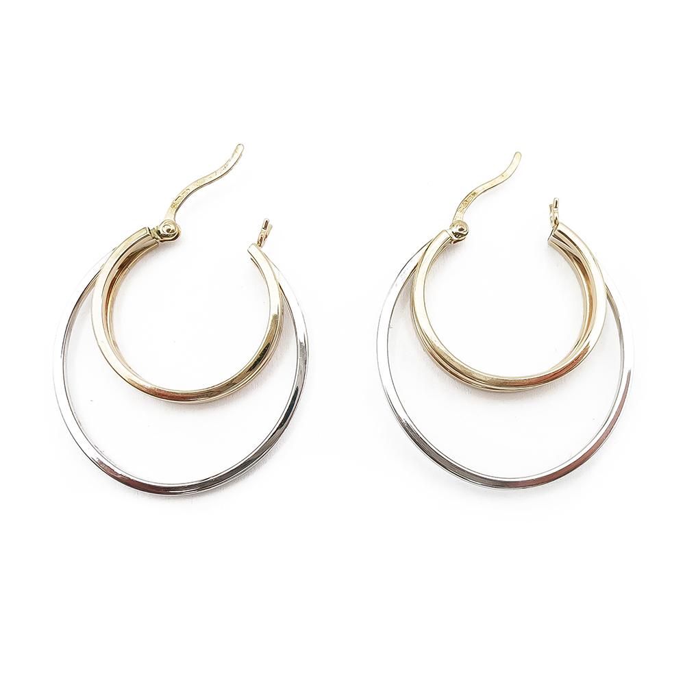 9K Valkokulta / keltakulta triplakorvarenkaat #1