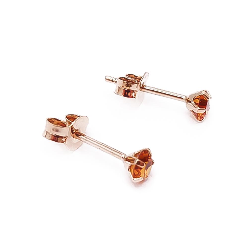 Kultaiset korvakorut oranssit kivet #1