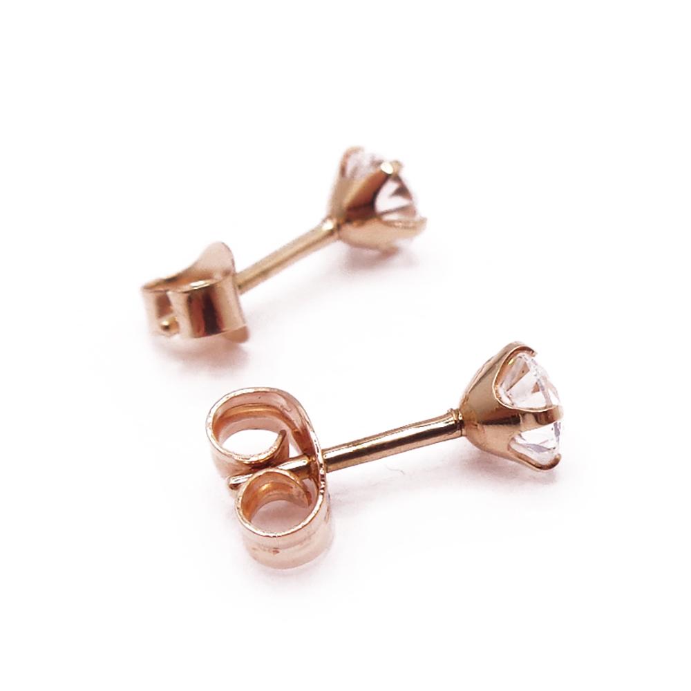 Kultaiset zirkonia korvakorut 4mm #1