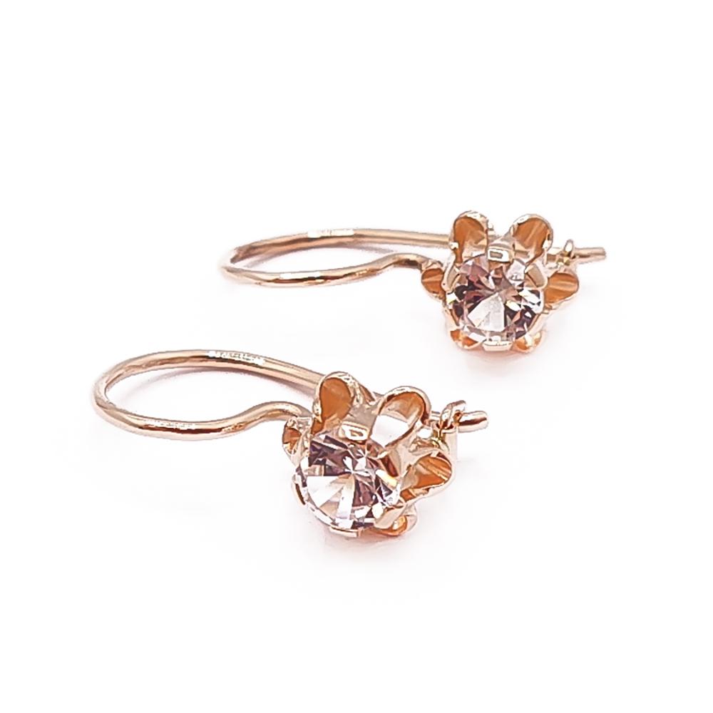 Kultaiset kukkakorvakorut zirkonia v.-83 #0