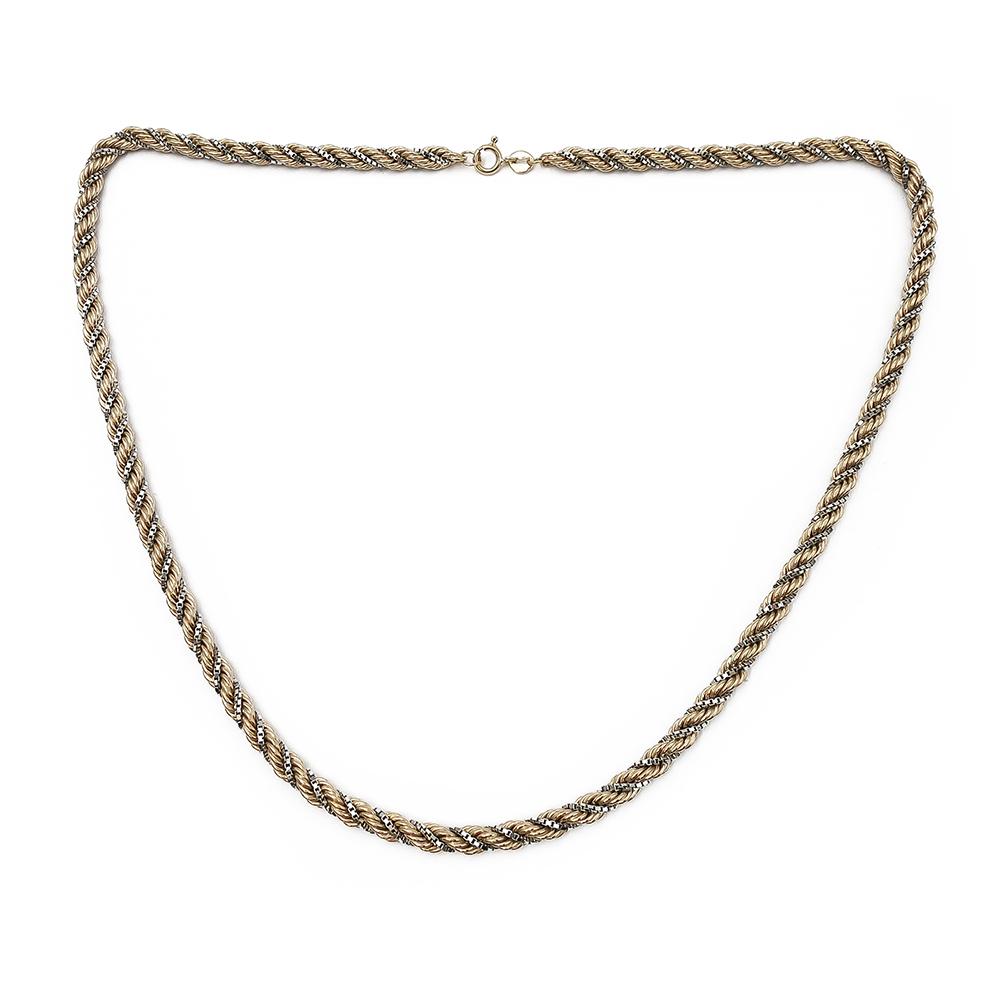 Valkokulta / keltakulta Cordellkaulaketju 45cm #0