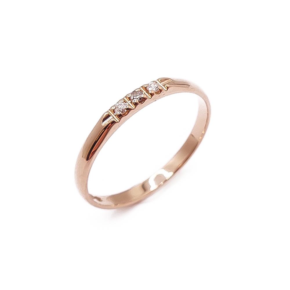 Kultainen rivitimanttisormus 0,03ct 18mm v.-92 #0