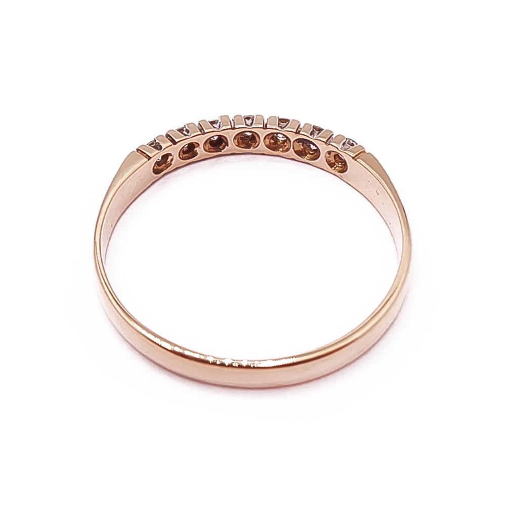 Kultainen rivitimanttisormus 7x0,03ct 18,5mm v.-99 #2