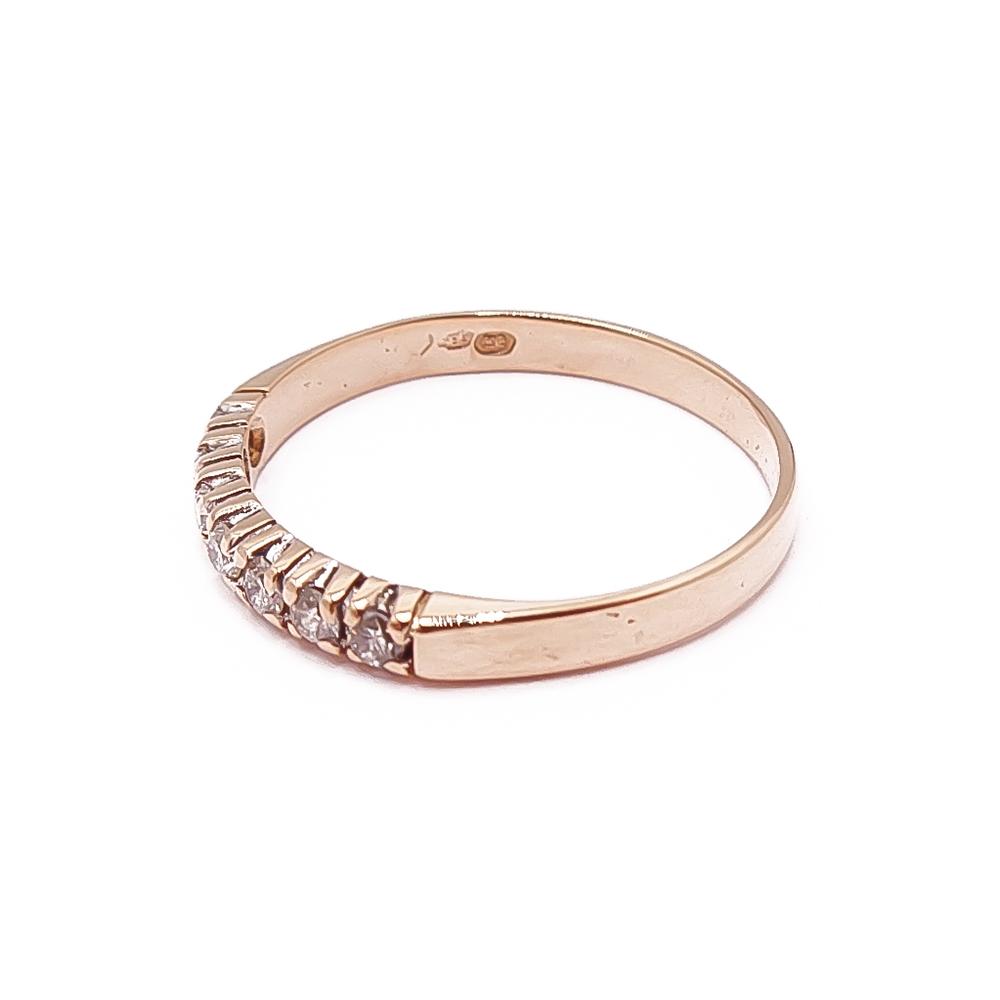 Kultainen rivitimanttisormus 7x0,03ct 18,5mm v.-99 #3