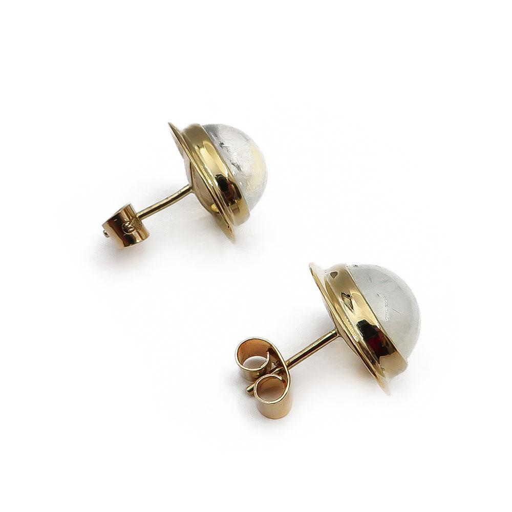 Kultaiset kuukivi korvakorut #1