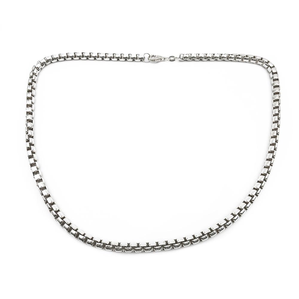 Hopeinen pyöristetty venetsiaketju 50cm #2