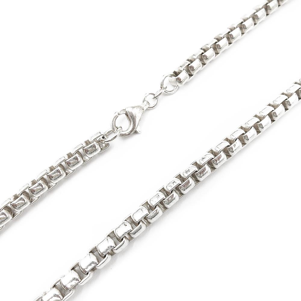 Hopeinen pyöristetty venetsiaketju 50cm #0