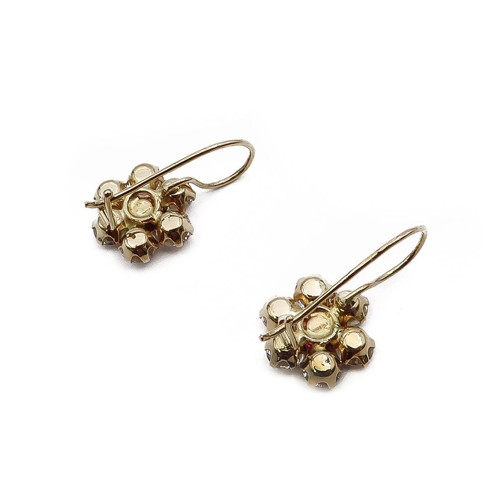 Kultaiset koukkukorvakorut punaisella zirkoniakivellä #3