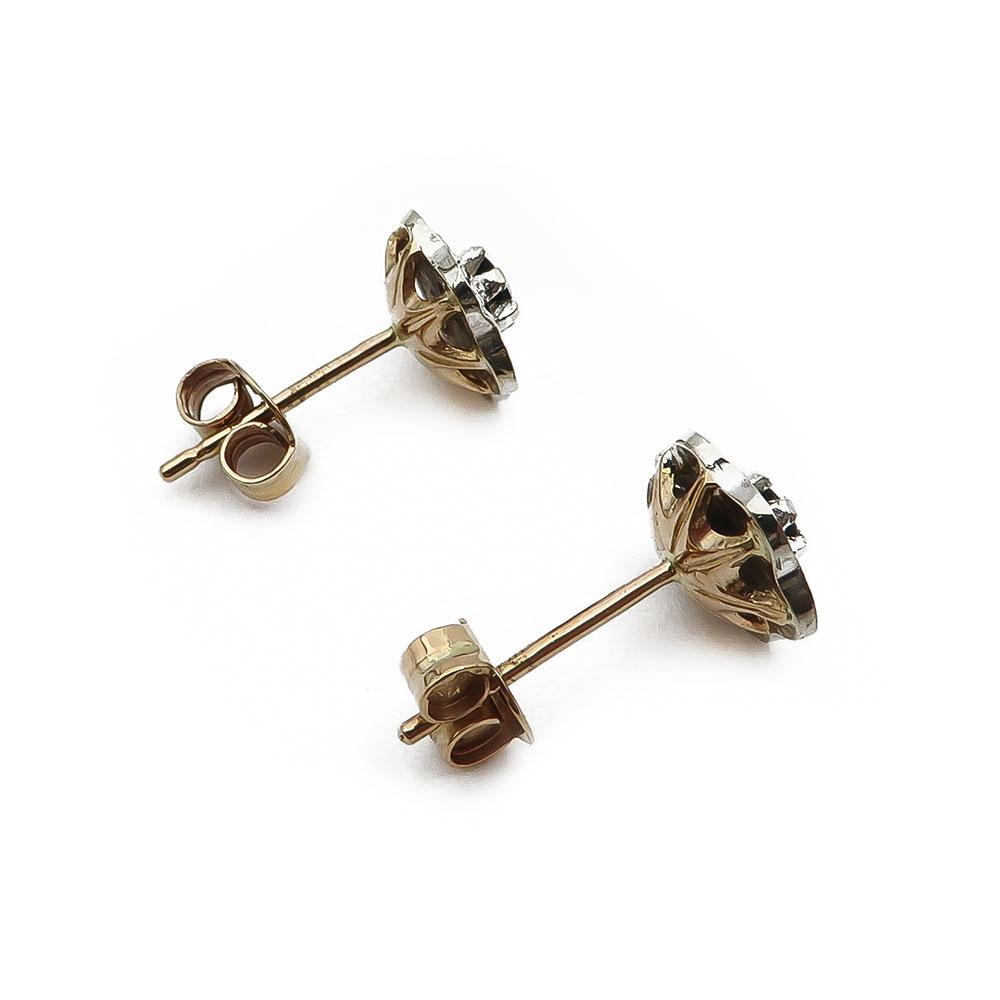 Kultaiset sinisafiiri-timanttikorvakorut 0,06ct #1