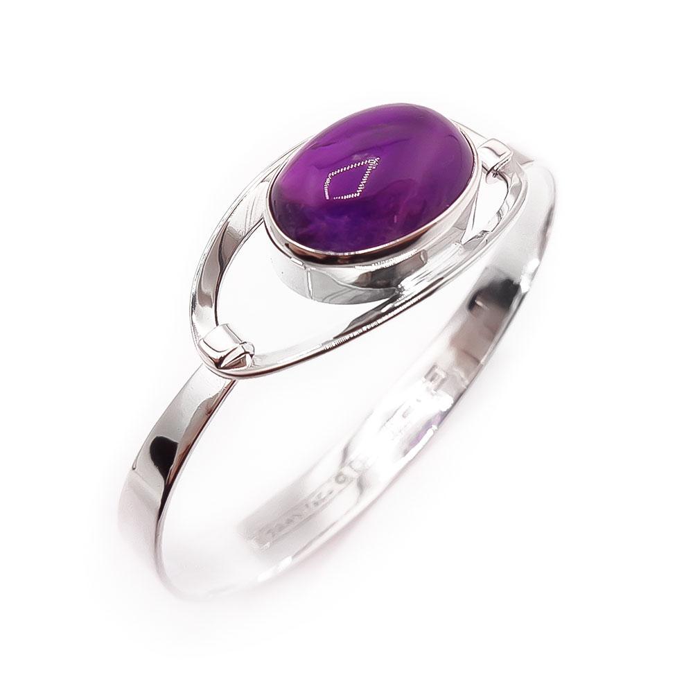 Hopeinen rannerengas ametisti v.-64 #0