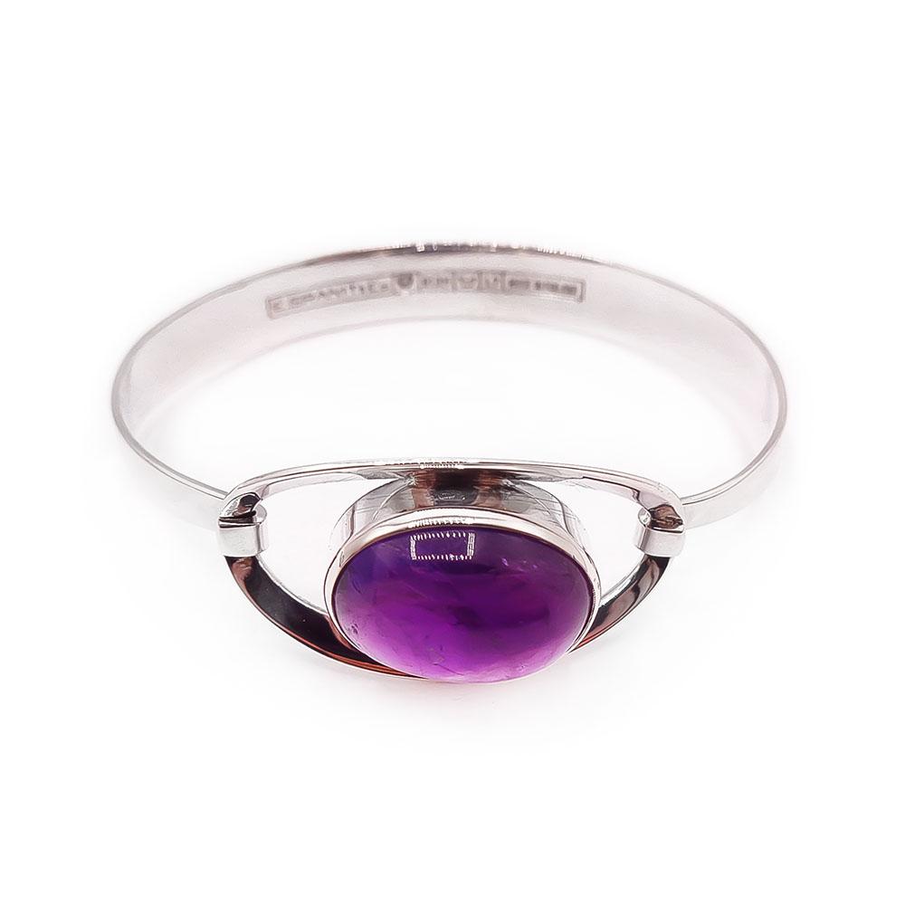 Hopeinen rannerengas ametisti v.-64 #1