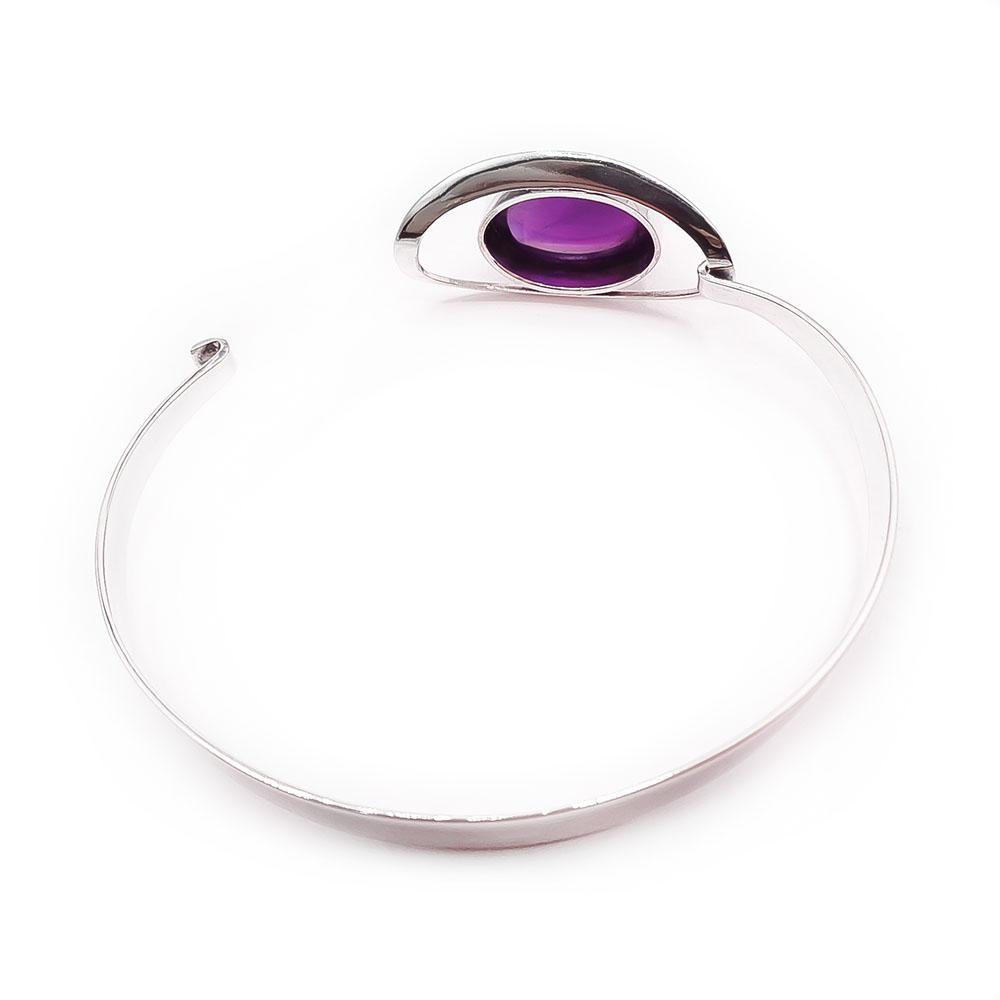 Hopeinen rannerengas ametisti v.-64 #2