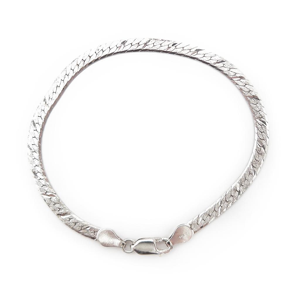 Hopeinen litistetty ranneketju,19 cm #2