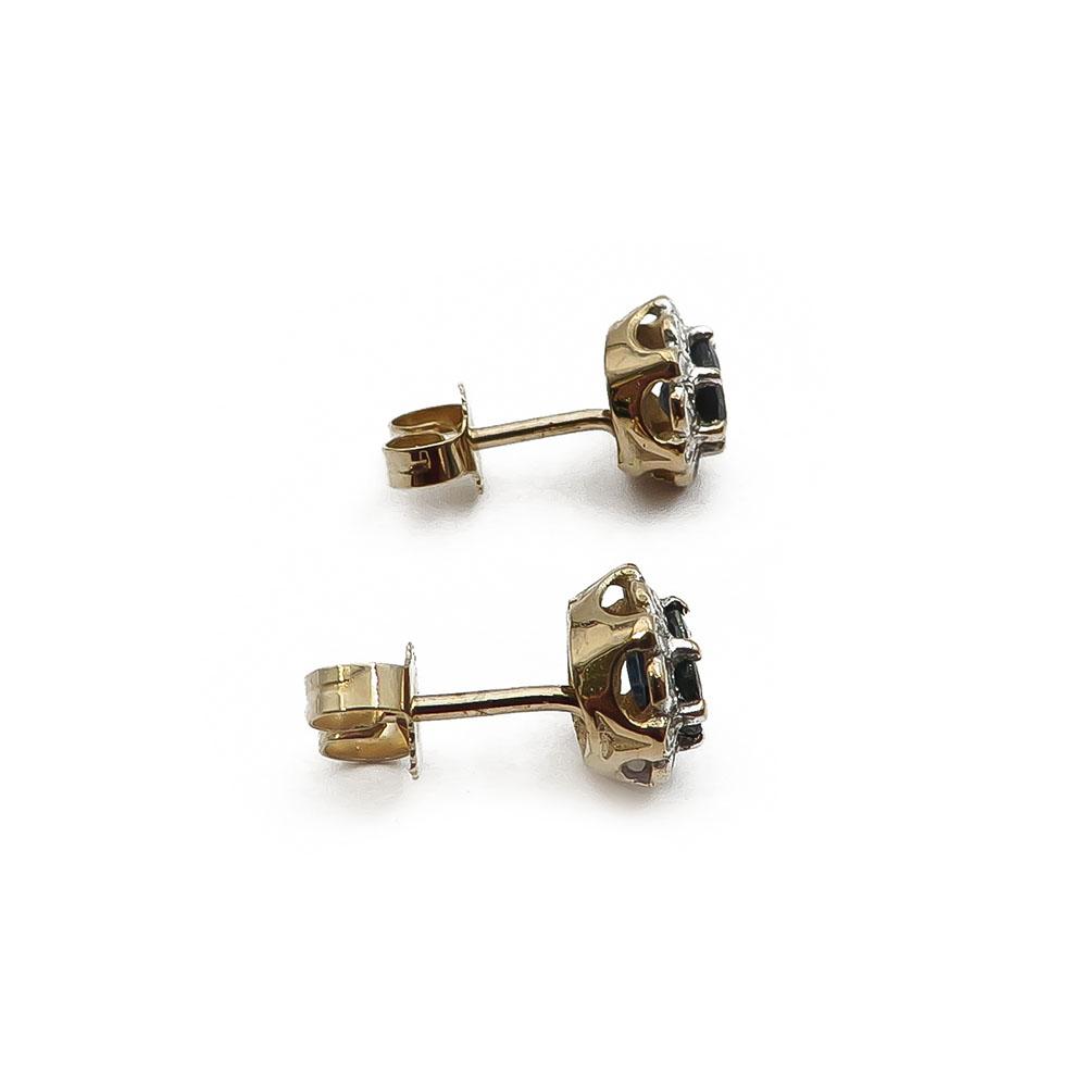 Kultaiset Diana-timanttikorvakorut safiiri 12*0,01ct #1